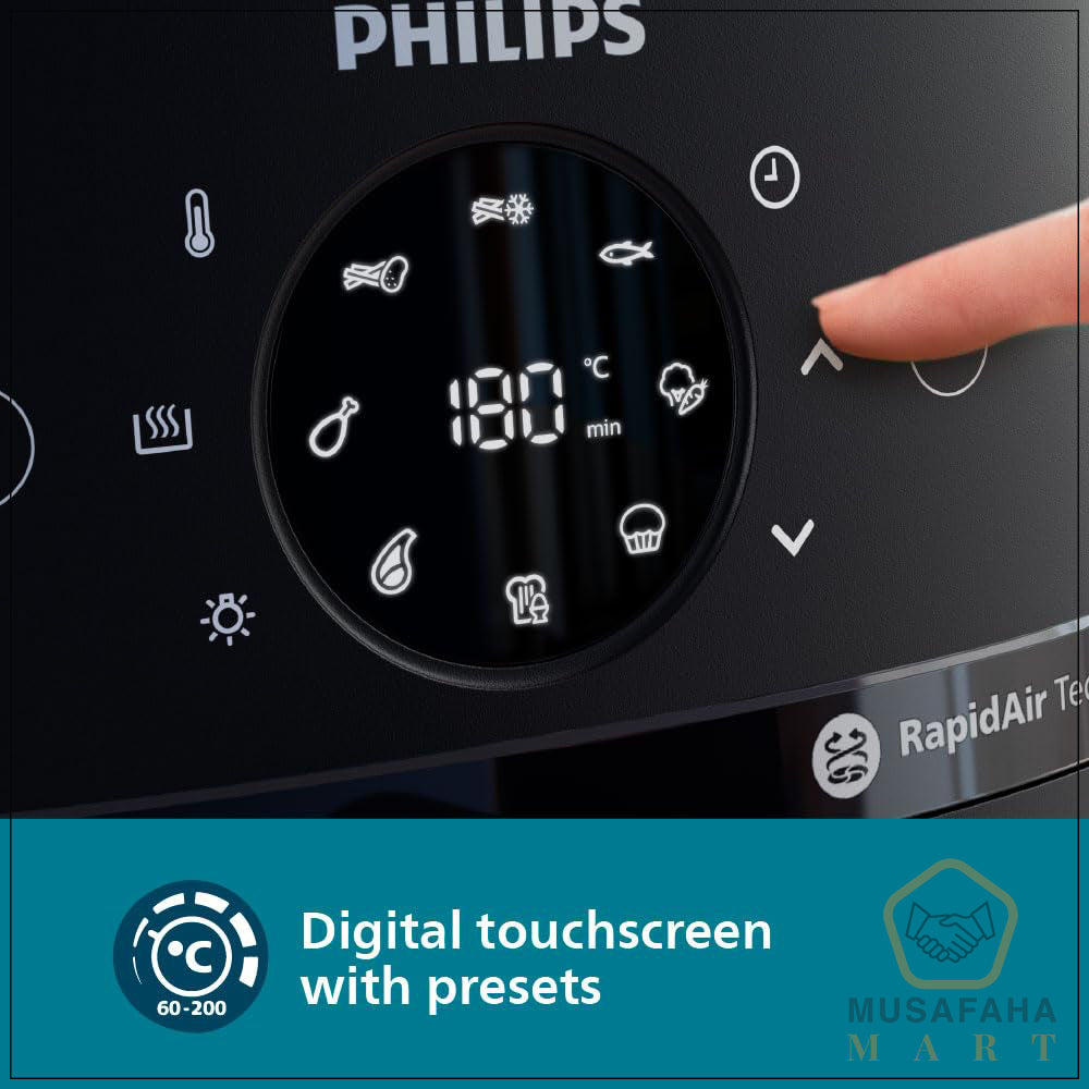 Digital Air Fryer | NA231/00 Series | 1700 W | 6.2 L | Touch Presets | 2 Year Official Warranty | Philips Brand