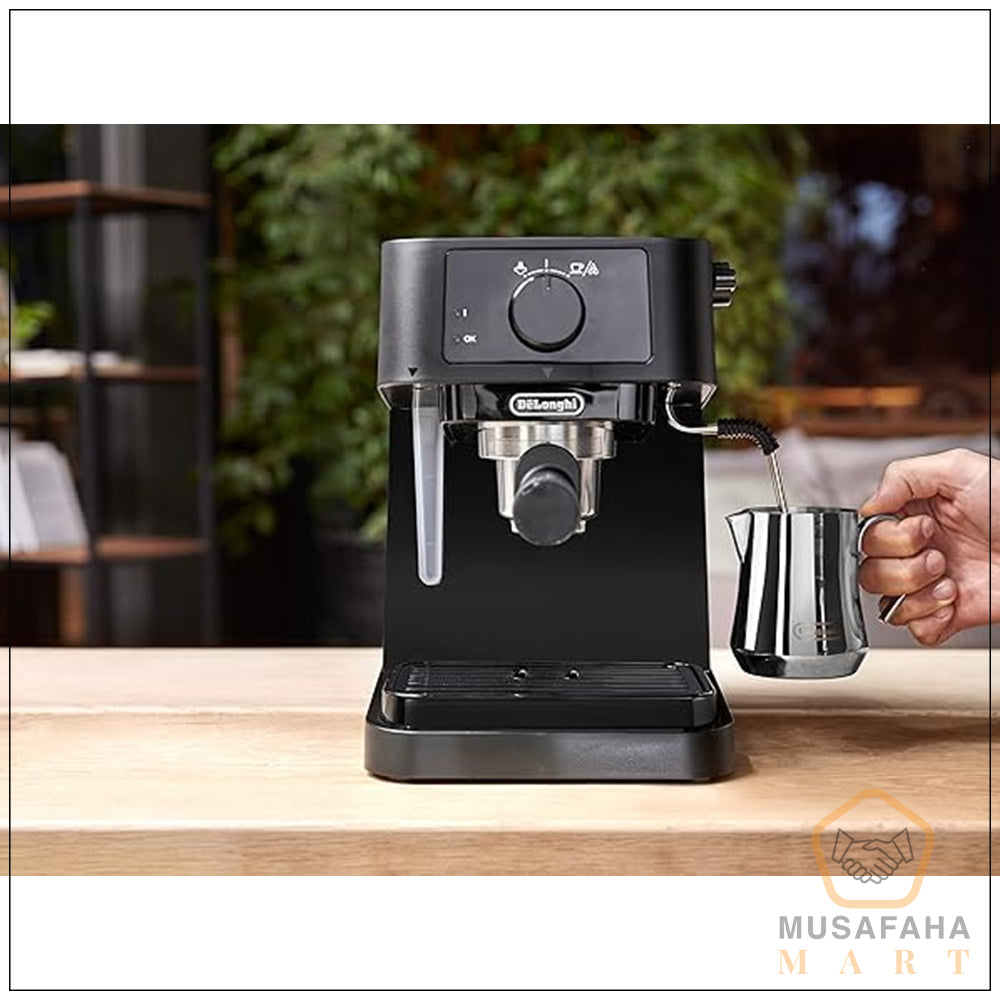 De’Longhi EC230.BK black espresso coffee machine side view
