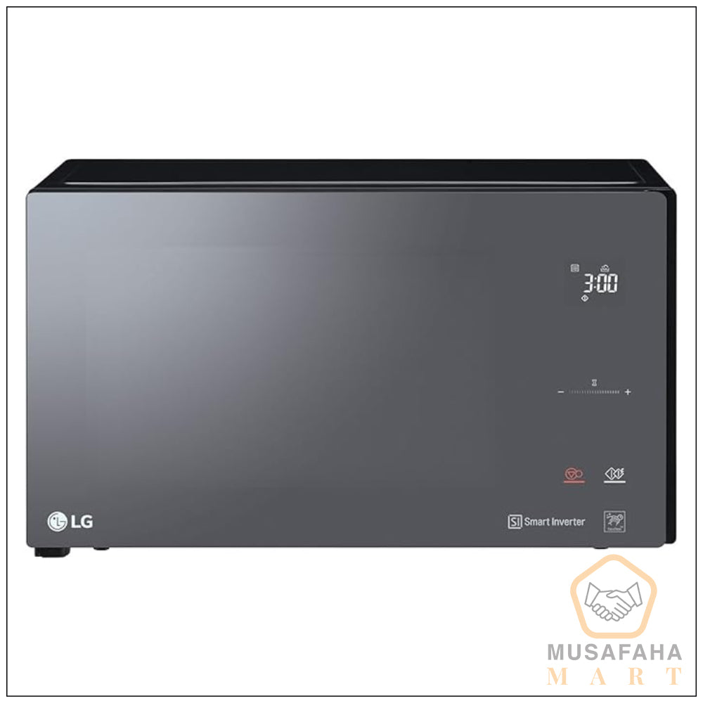 LG 42L inverter microwave oven door and interior view