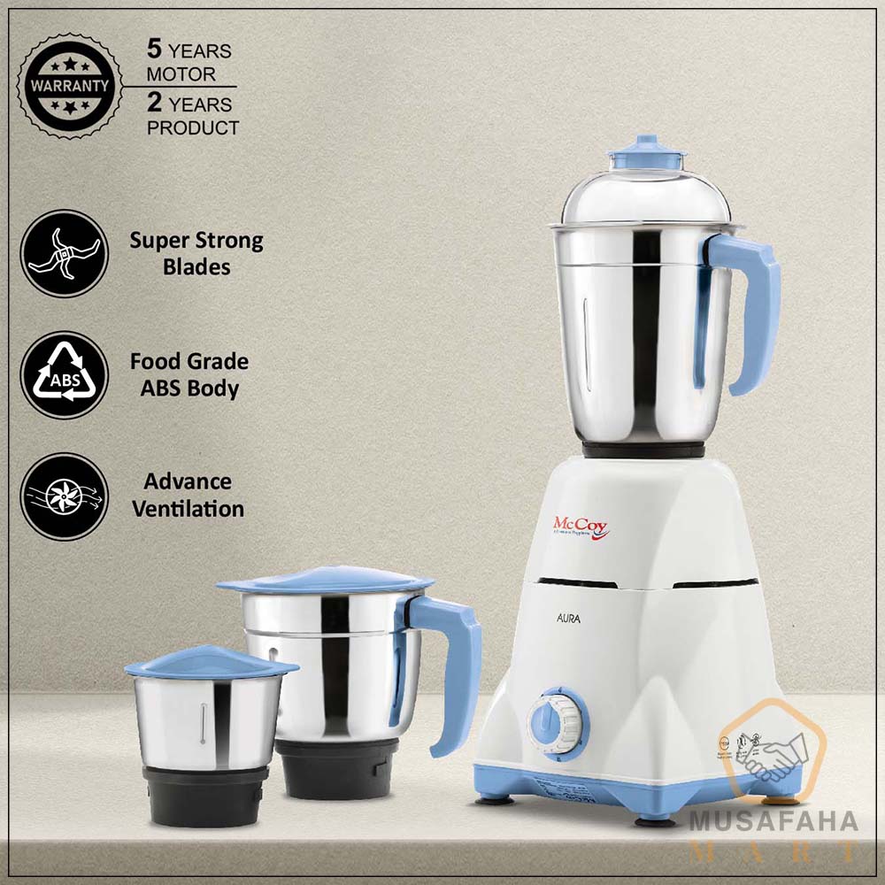 McCoy Aura 750W 3 Jars Mixer Grinder
