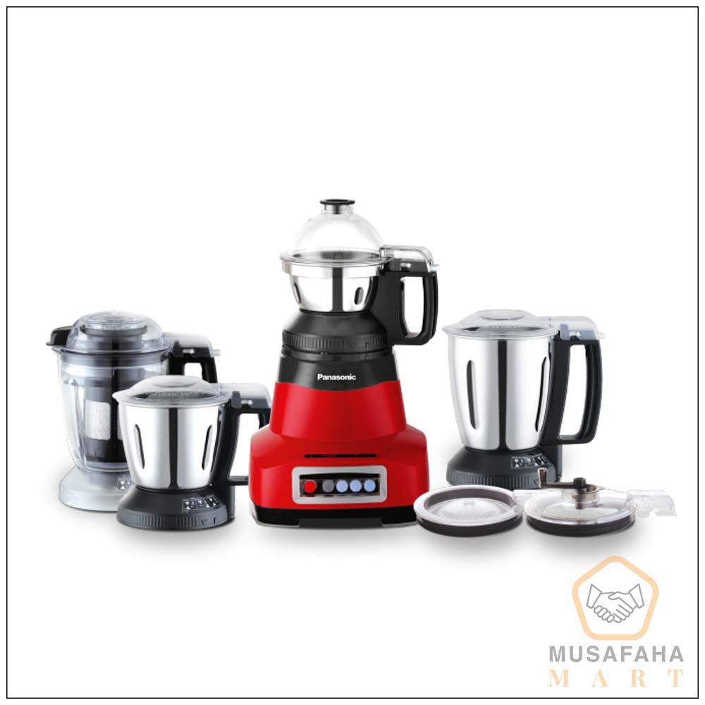 Panasonic MX-AE465 Mixer Grinder Powerful 2000Watts | 4 Multipurpose Jars | Double Safety Lock | Monster Series | Red