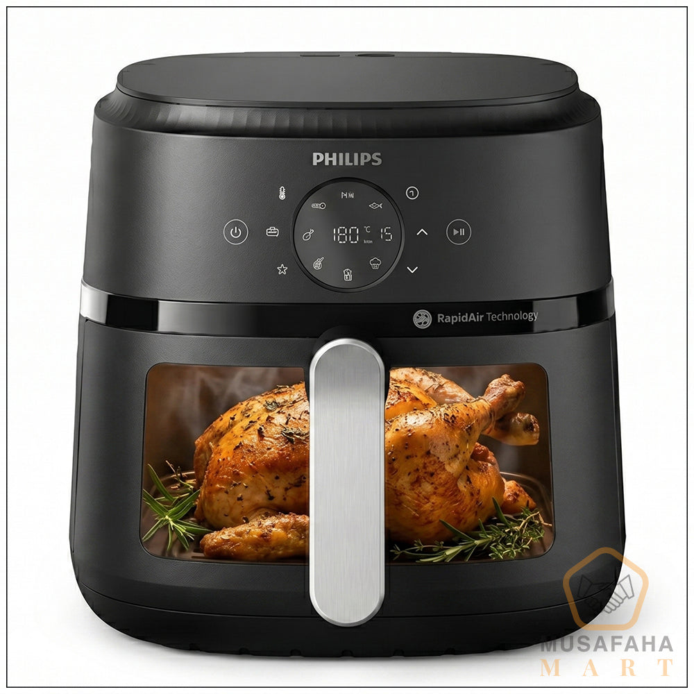 Philips NA221 4.2L Digital Air Fryer 1500W with Rapid Air Technology । LED Display & Cooking Window । 2 Years Warranty