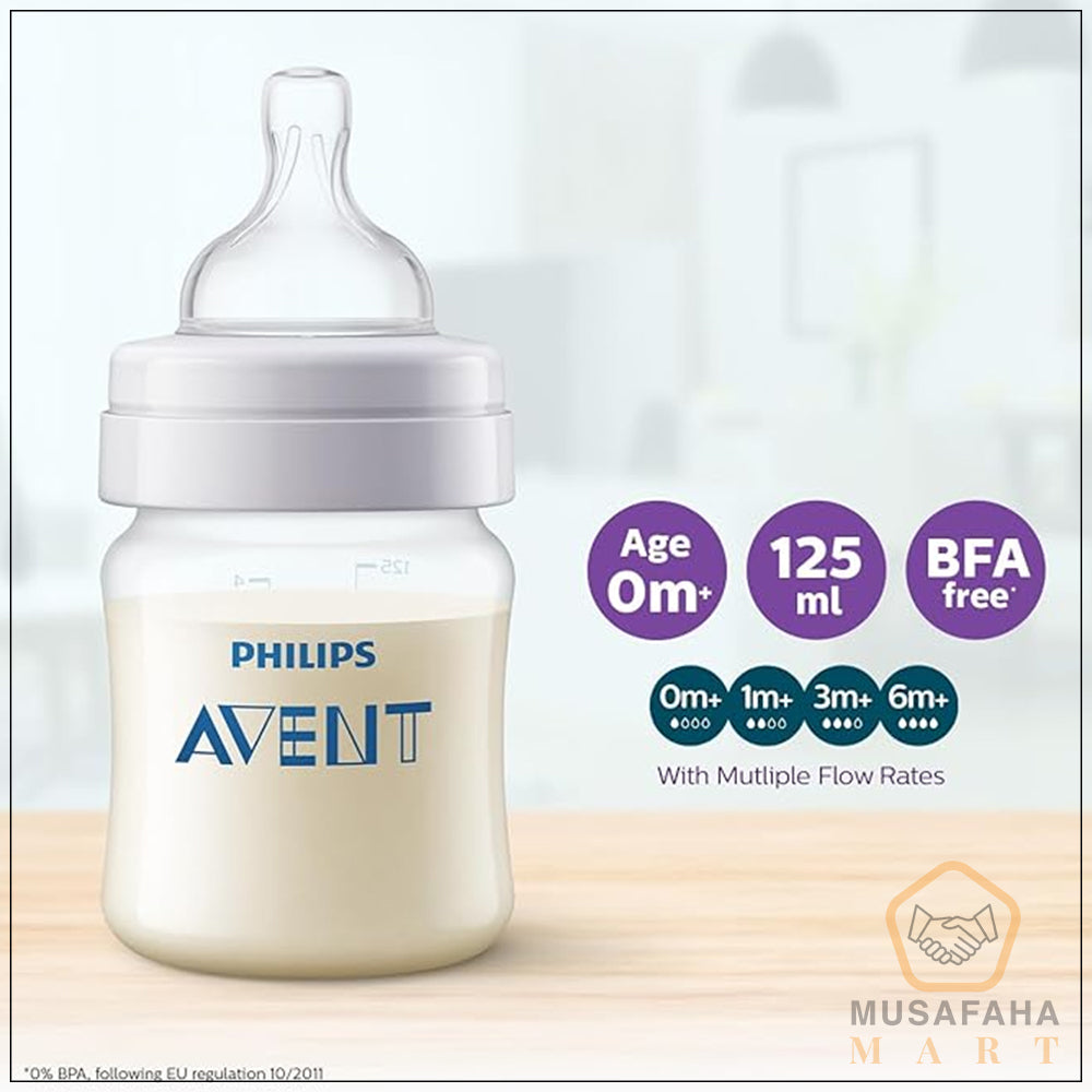 Philips Avent Anti- SCY100/10 Colic Plastic Baby Feeding Bottle |125ml - Pack of 1 | Anti - Colic |