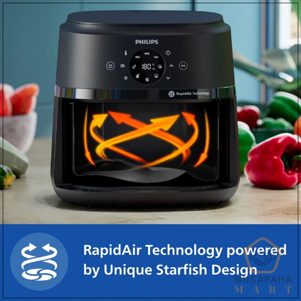Philips NA221 4.2L Digital Air Fryer 1500W with Rapid Air Technology । LED Display & Cooking Window । 2 Years Warranty