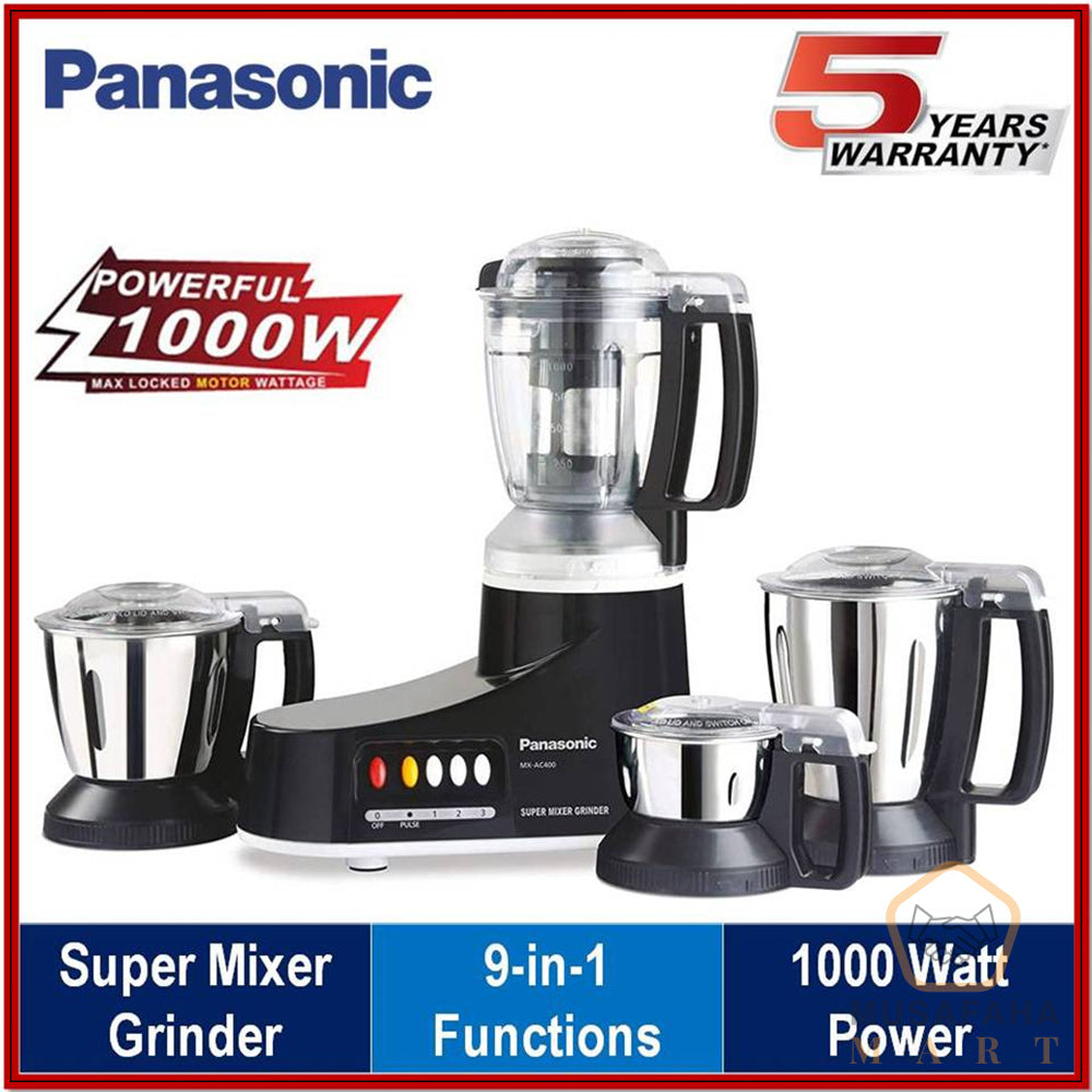 Panasonic (MX-AC400) Super Mixer Grinder 4 Jars With 1000W
