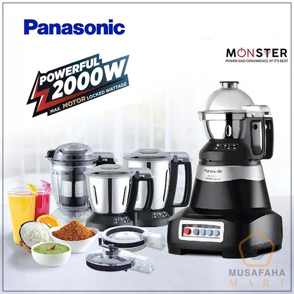 Panasonic MX-AE475 (Black)-2000 watt Super Mixer Grinder (Monster) 4 Jar