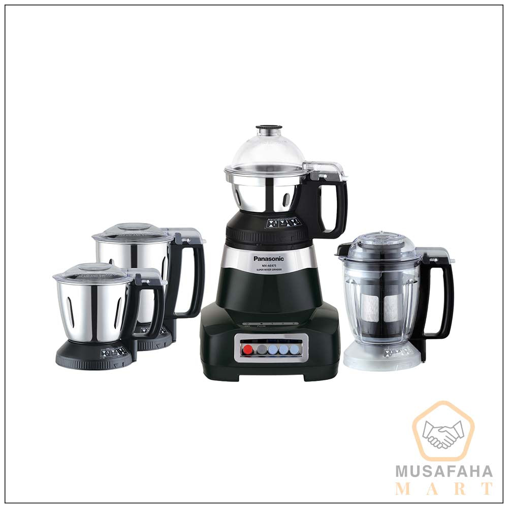 Panasonic MX-AE475 (Black)-2000 watt Super Mixer Grinder (Monster) 4 Jar