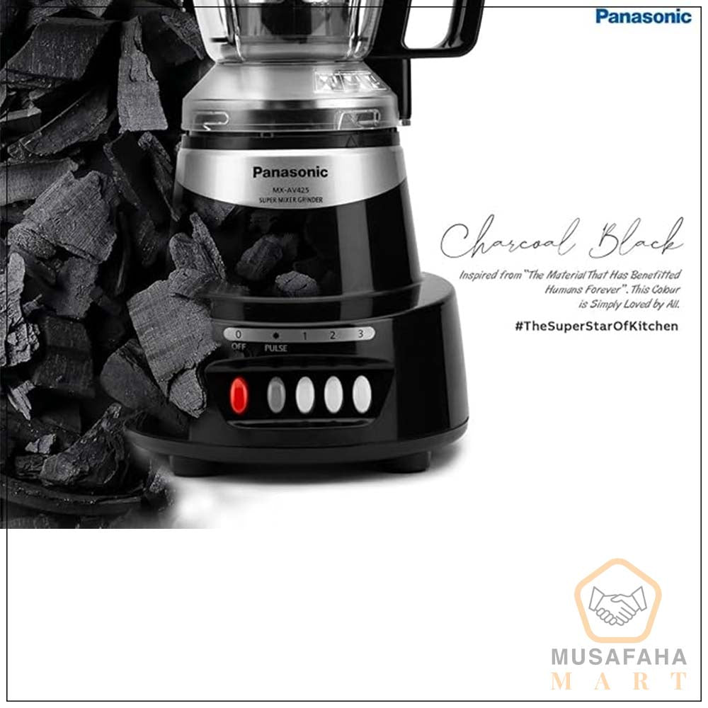 Panasonic MX-AV425 1500W Super Mixer Grinder Charcoal Black with 4 Jars
