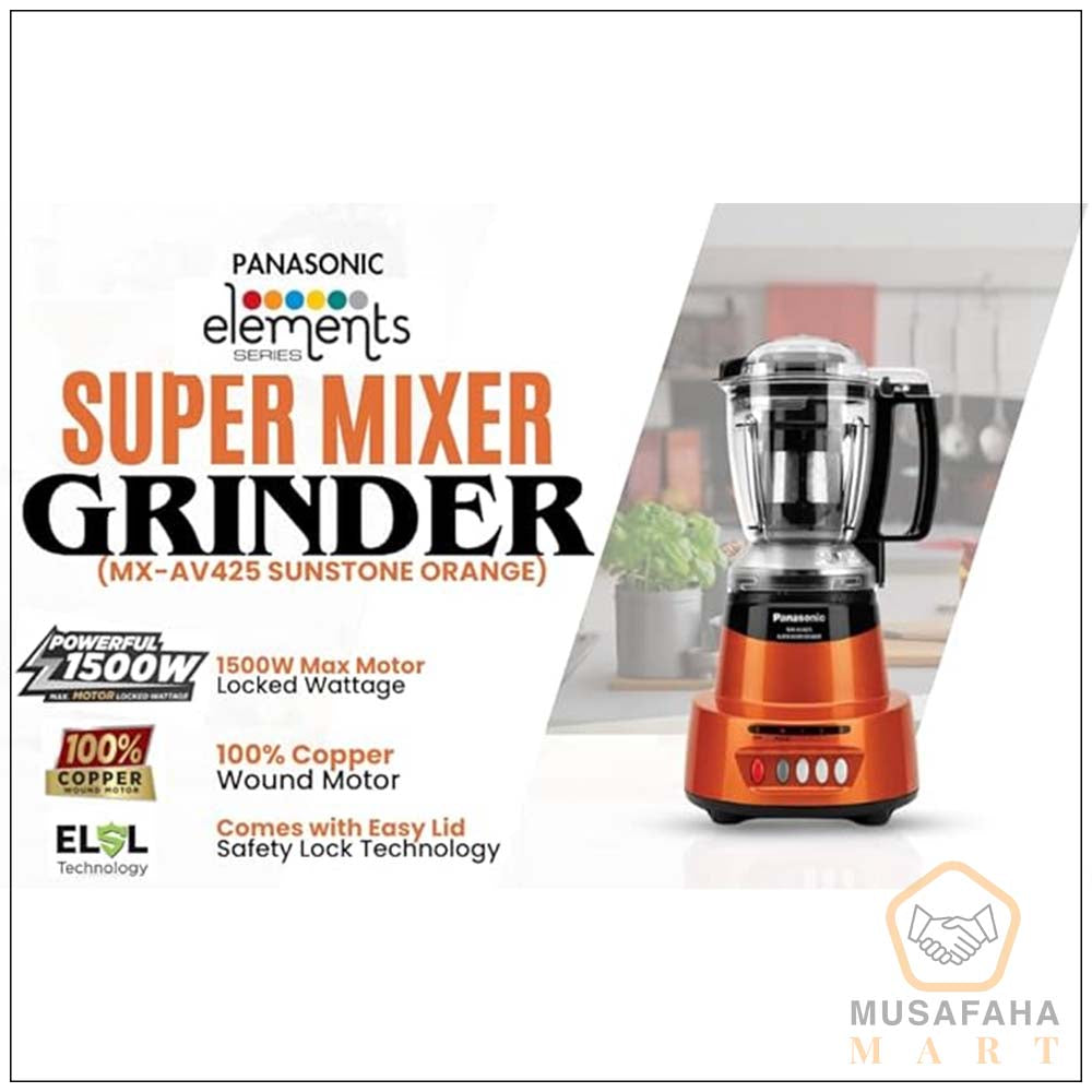 Panasonic MX-AV425 Rustic Red 1500W 4 Jar Mixer Grinder for Kitchen
