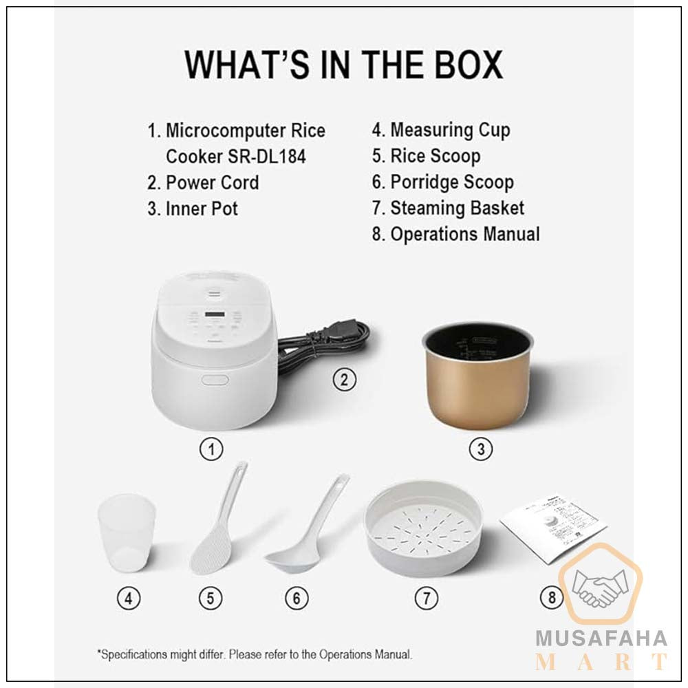 Panasonic 1.8L rice cooker with Binchotan coated inner pot