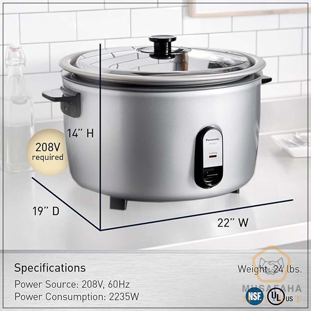 Panasonic SR-GA721 Commercial Rice Cooker – 7.2 Liter | 2500W | 40 Cups | Auto Keep Warm