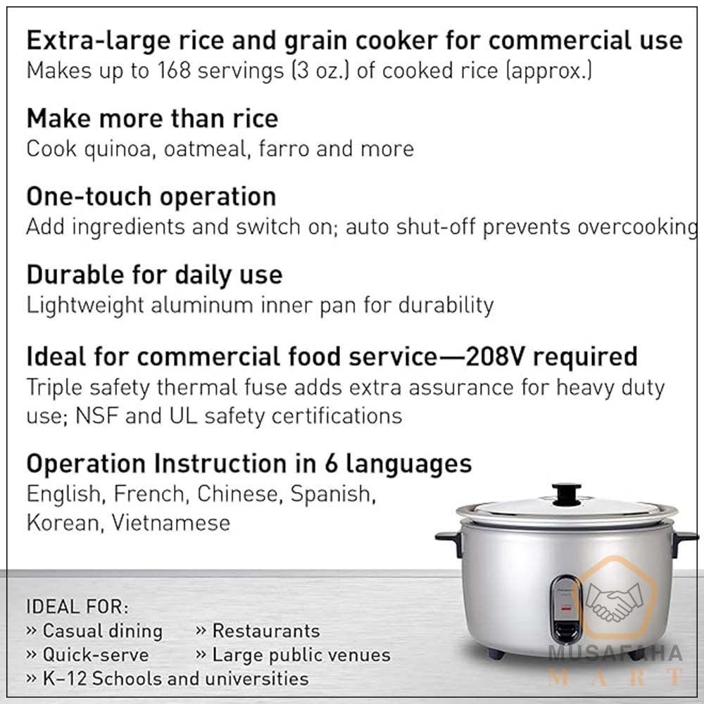 Panasonic SR-GA721 Commercial Rice Cooker – 7.2 Liter | 2500W | 40 Cups | Auto Keep Warm