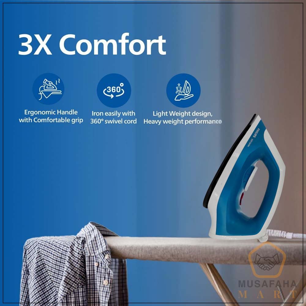 Philips DST0600 Aqua Blue electric dry iron