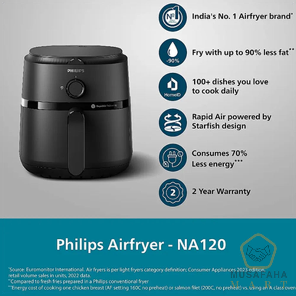 Philips NA120/00 Air Fryer 4.2L with 2 Years Warranty