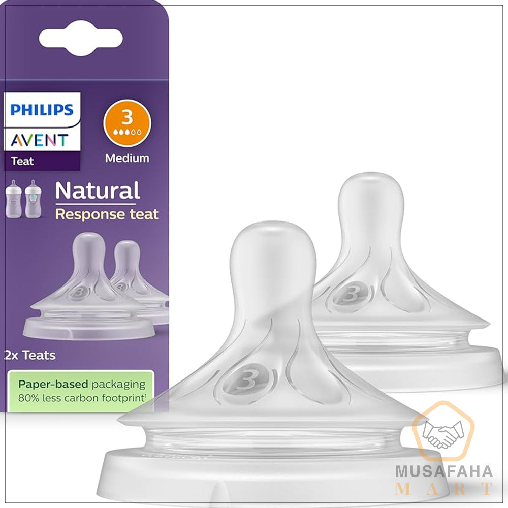 Philips Avent Natural SCY 963/02 || Response Teat, 3m+ 2Pcs Set Model