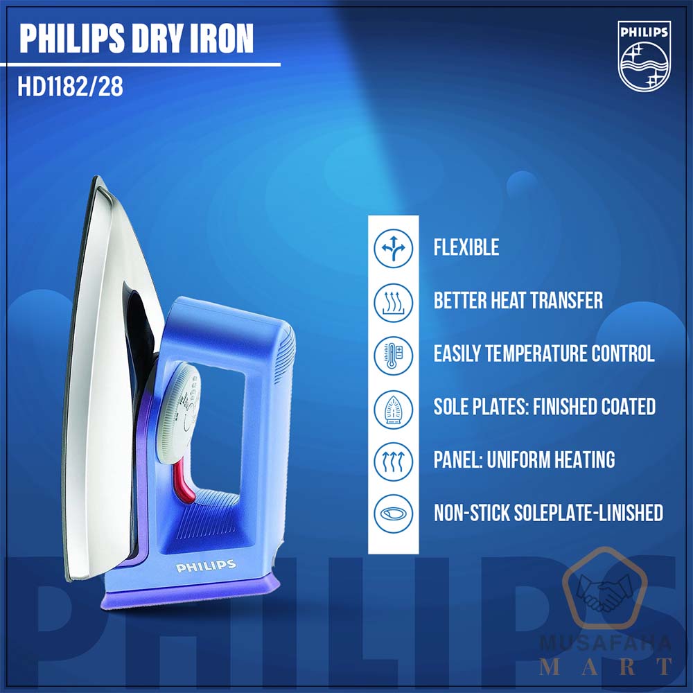Philips HD1182/28 electric iron with adjustable temperature control