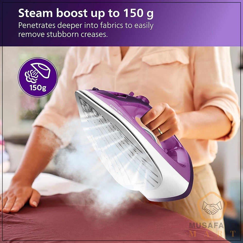 Philips Easy-Speed Plus 2400W steam iron purple front view
