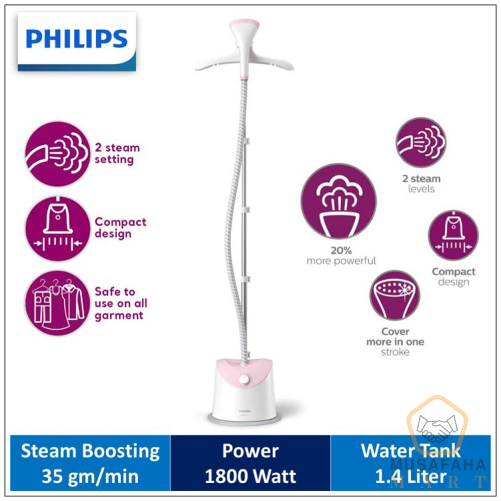 Philips EasyTouch stand steamer for refreshing garments at home