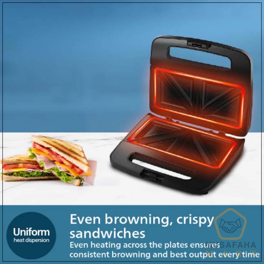 Philips black metallic finish sandwich maker for home kitchen