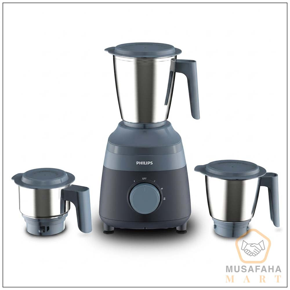 Philips HL1000/02 Mixer Grinder 500Watts | 3 Stainless Steel Jars | Compact & Durable Design-Blue