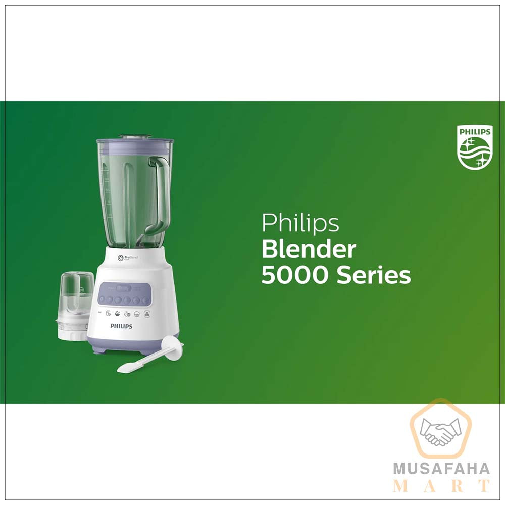 Philips HR222300 Blender 5000 Series – 700W Powerful Blender with Pro-Blend Crush Technology