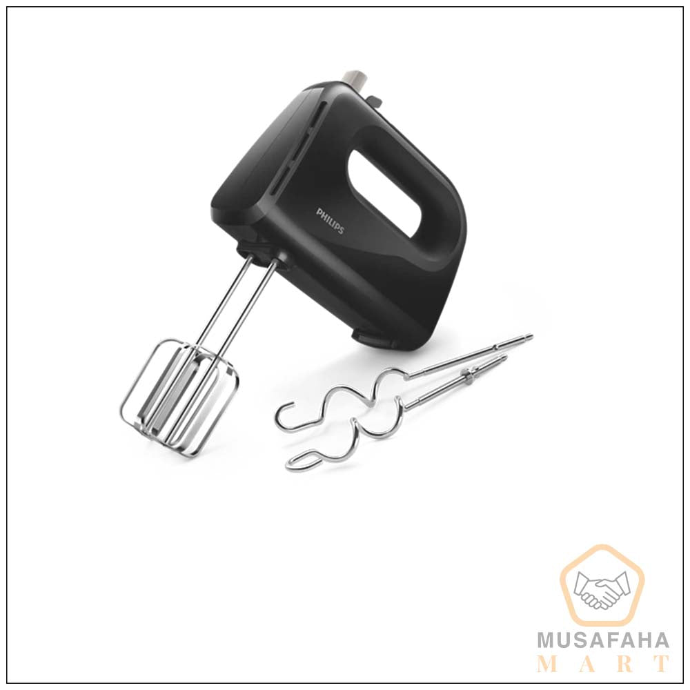 Philips HR3705/10 Daily Collection 300W black hand mixer with attachments - Musafaha Mart