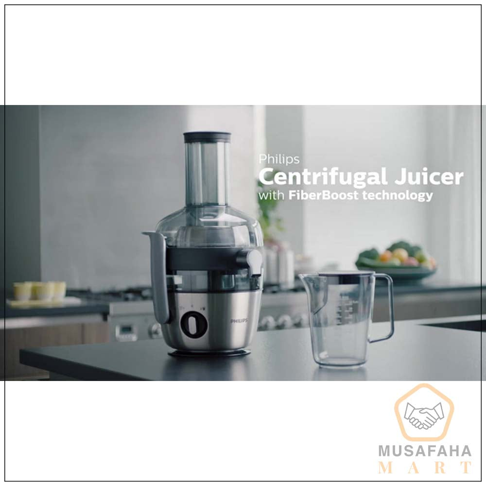 Philips Avance juicer with XXL 80mm feeding tube for fruits and vegetables