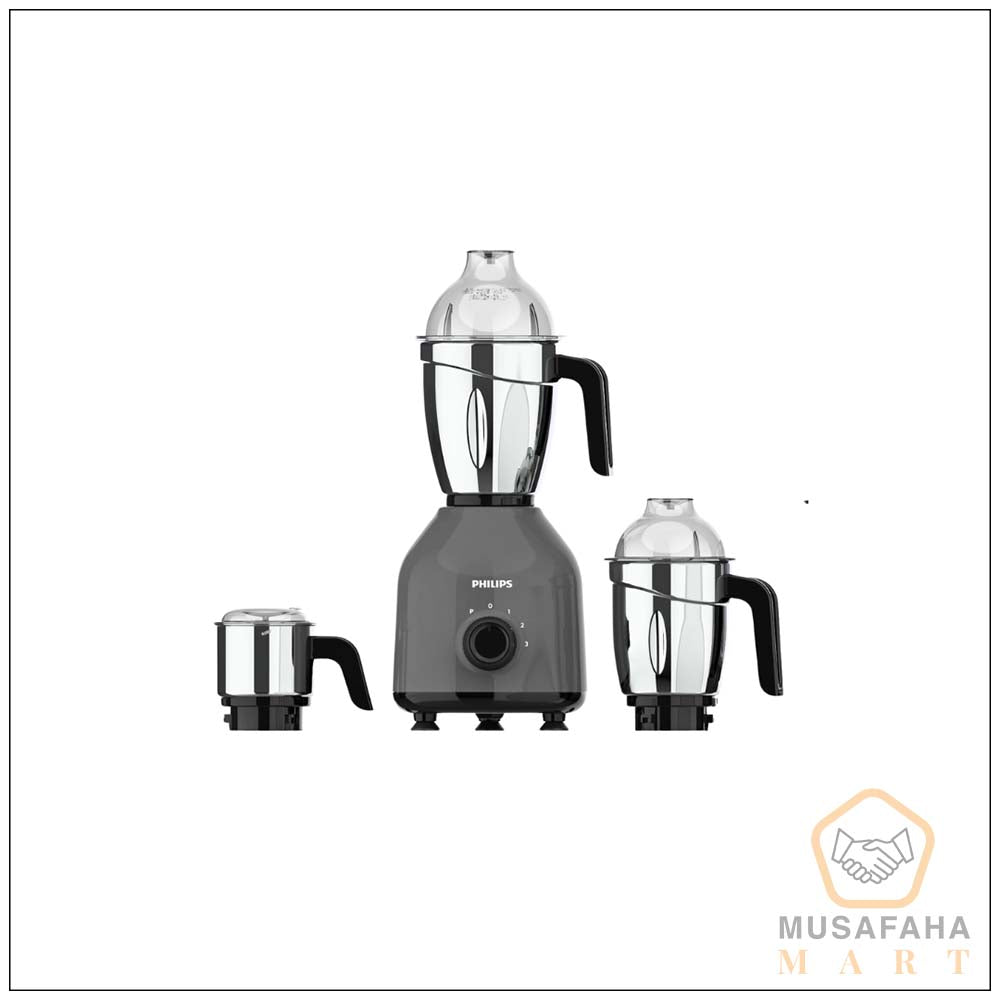 Philips Mixer Grinder HL7757/00-black 750Watts Turbo Motor– 3 Stainless Steel Jars | 2 Years Warranty (Black)