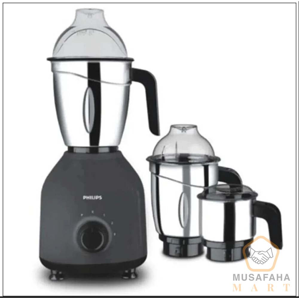 Philips Mixer Grinder HL7757/00-black 750Watts Turbo Motor– 3 Stainless Steel Jars | 2 Years Warranty (Black)