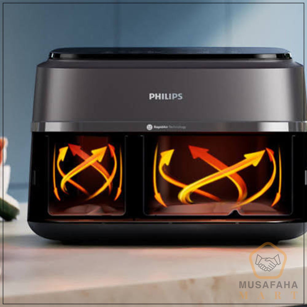 Philips NA352/00 air fryer with two cooking baskets