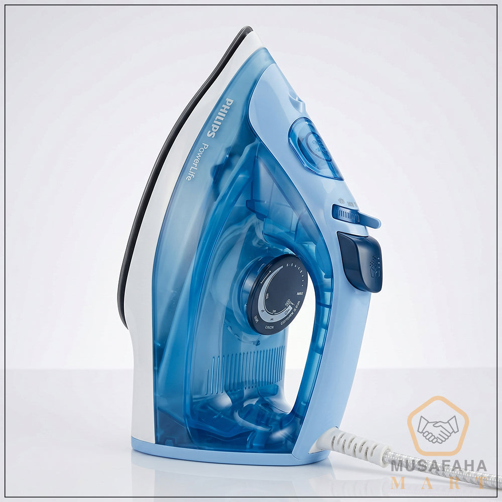 Philips DST1510/20 1350W blue steam iron with ceramic soleplate