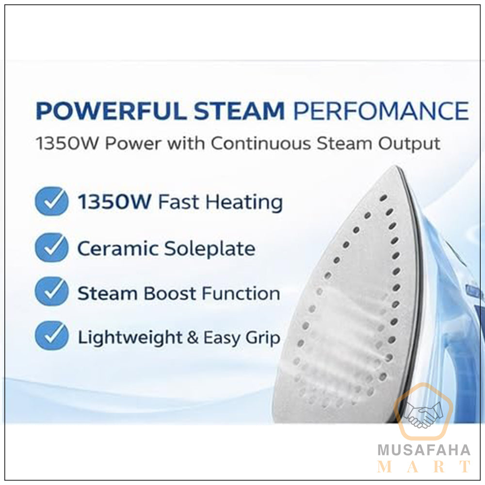 Philips DST1510/20 blue steam iron with continuous steam function