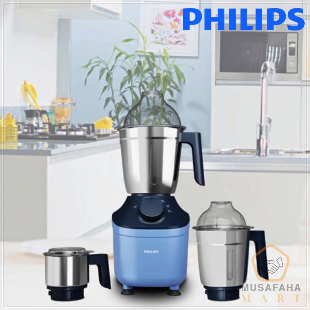 Philips HL7773/01 Mixer Grinder 800W । MicroGrind Technology । 3 Stainless Steel Jars । Official Warranty (Blue)