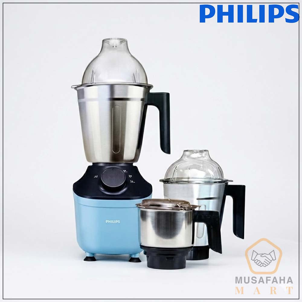 Philips HL7773/01 Mixer Grinder 800W । MicroGrind Technology । 3 Stainless Steel Jars । Official Warranty (Blue)