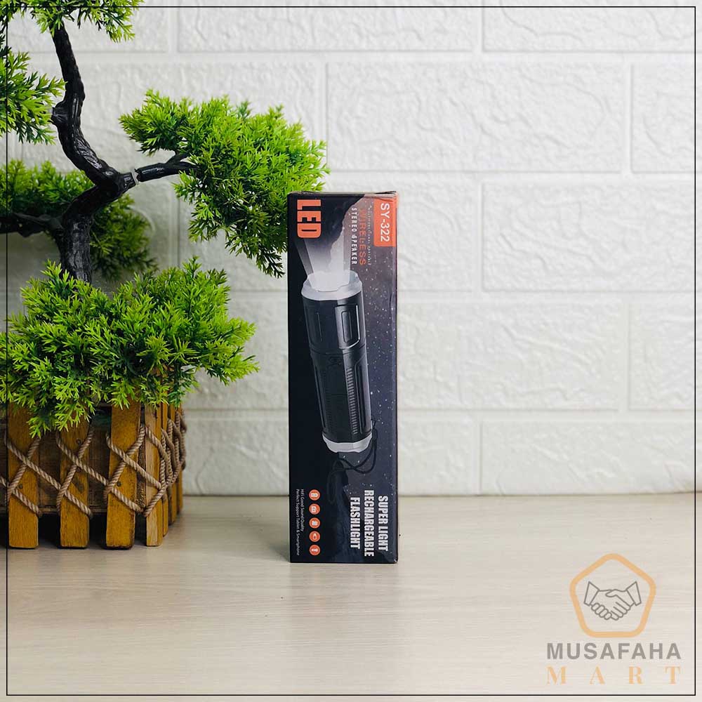 SY-322 Wireless Stereo Speaker &amp; LED Zoom Flashlight