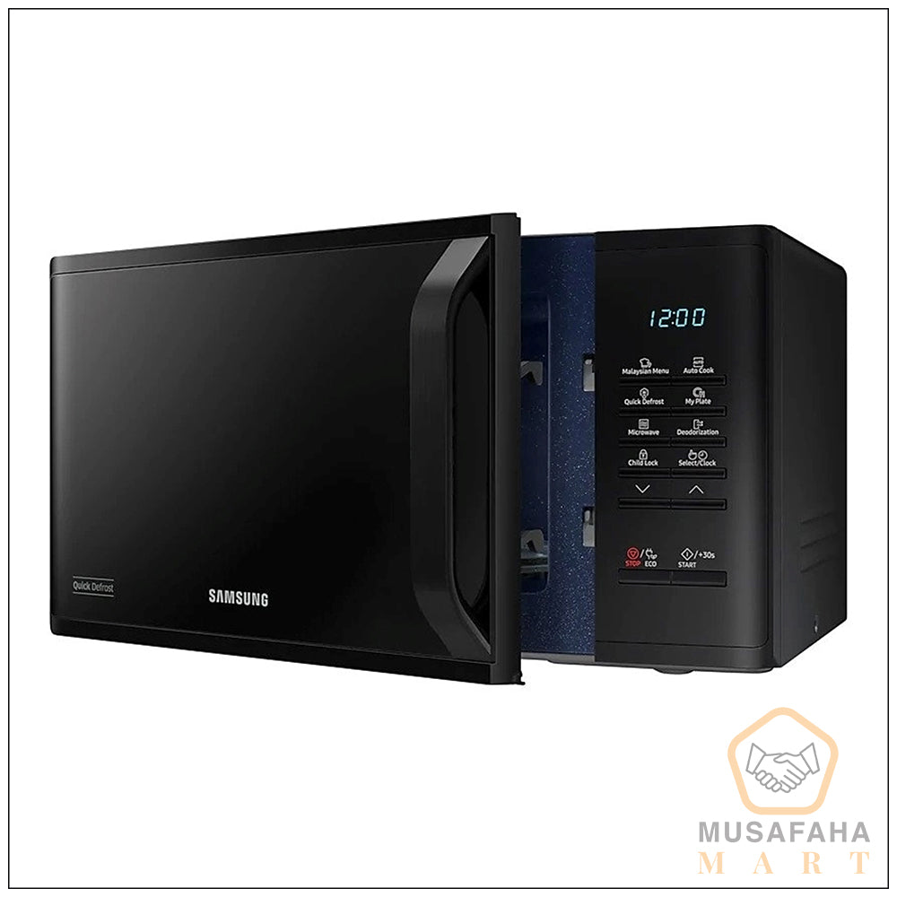 Samsung 23 liter black solo microwave oven with LED display