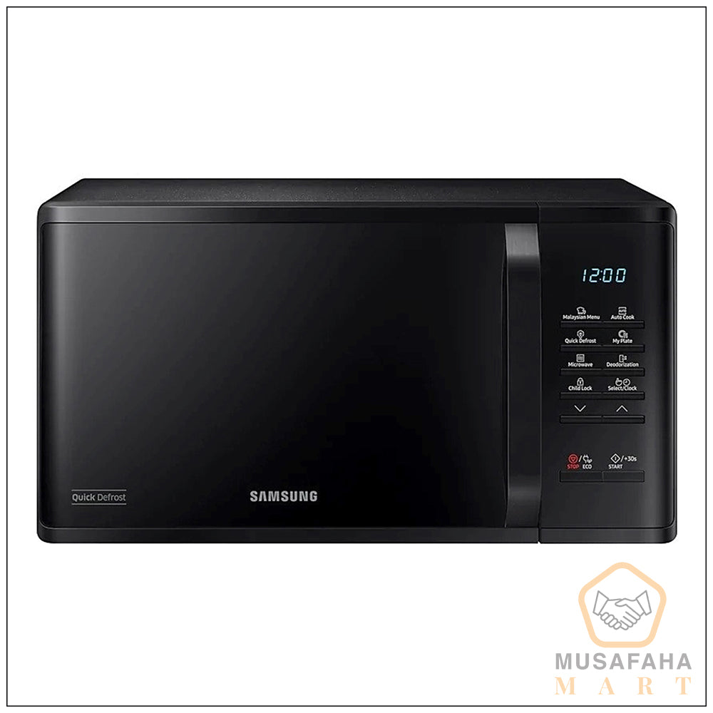 Samsung 23L Solo Microwave Oven MS23K3513AK/D2 front view in black