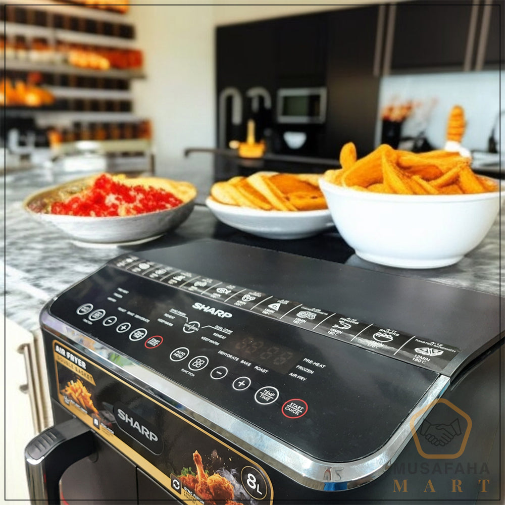 Sharp 8 Liter Digital Touch Air Fryer with Double Basket
