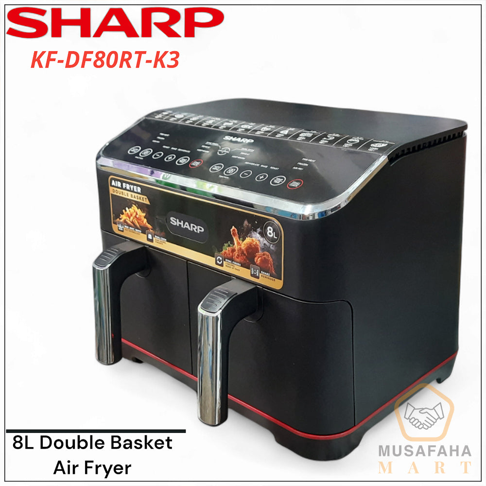 Sharp KF-DF80RT-K3 Dual Basket Air Fryer 1800W