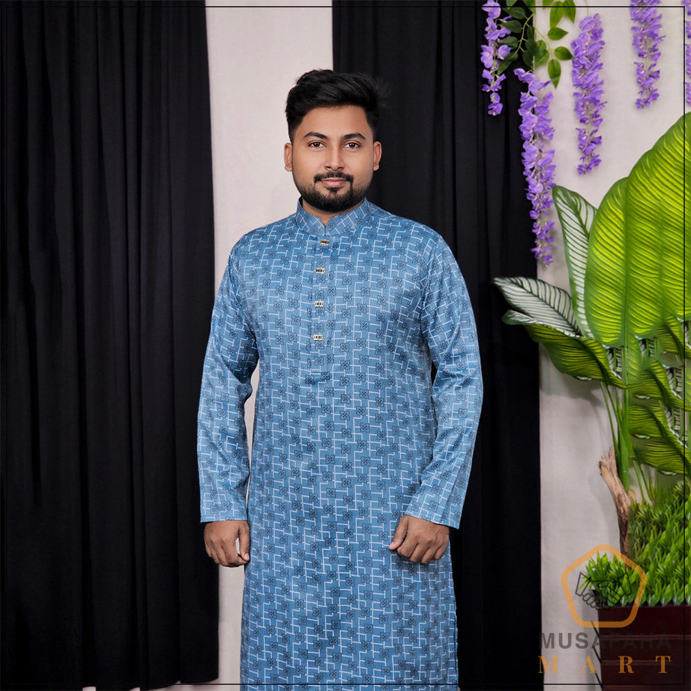 Steel Blue Panjabi - (201)