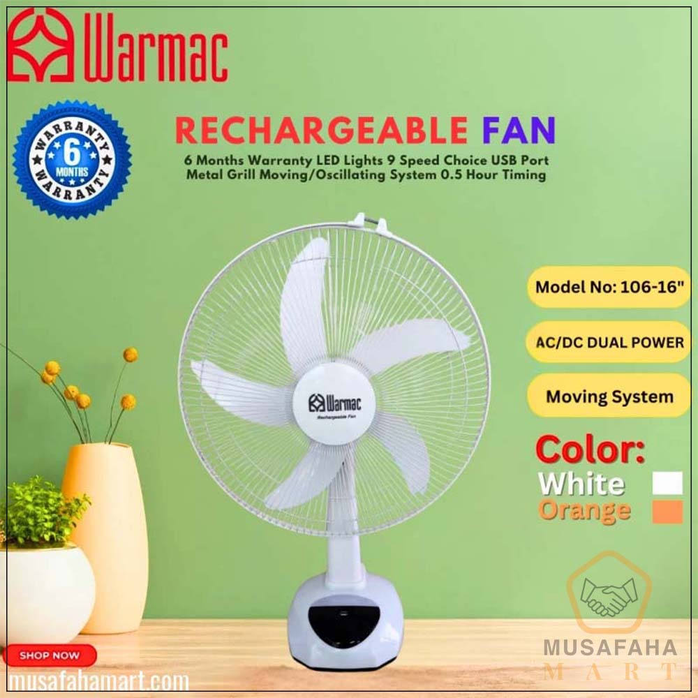 WARMAC Model 107 rechargeable fan product design