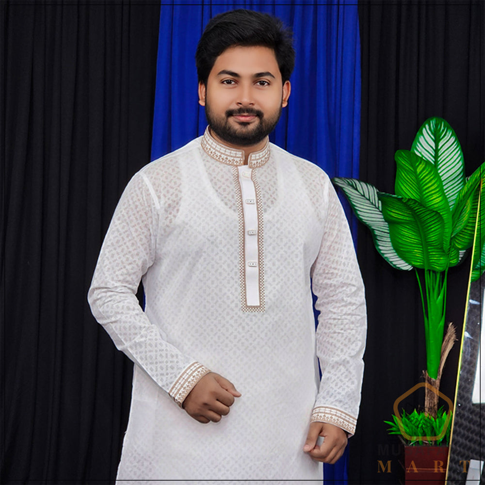 Cool White Color Panjabi