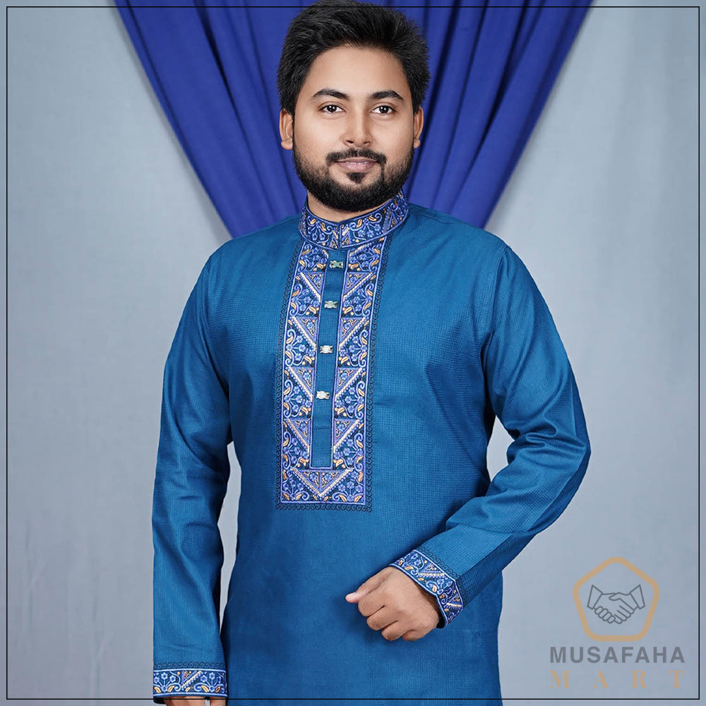 Cotton Blue Color Panjabi