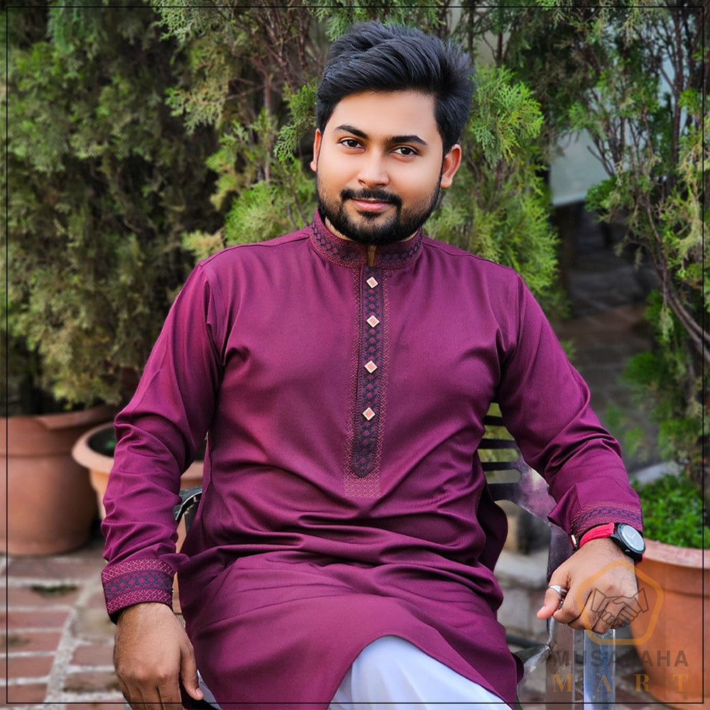 ডার্ক পার্পেল কালার পাঞ্জাবী । Code - 164