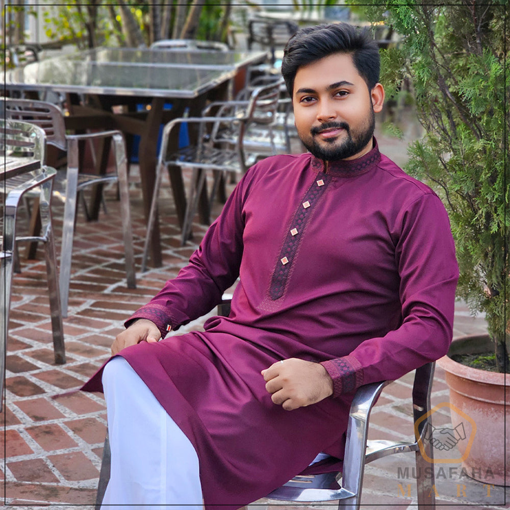 ডার্ক পার্পেল কালার পাঞ্জাবী । Code - 164