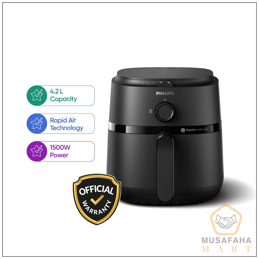 Digital Air Fryer | NA120/00 Series | 1500 W | 4.2 L | Temperature Control, Time Control | 2 Year Official Warranty | Rapid Air Technology | Philips Brand