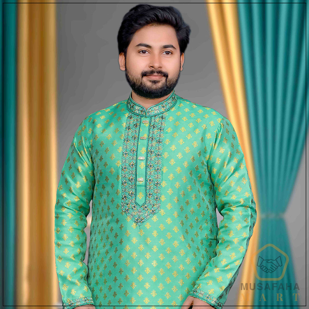 পেষ্ট কালার কাতান পাঞ্জাবী – প্রিমিয়াম পুরুষদের পাঞ্জাবী