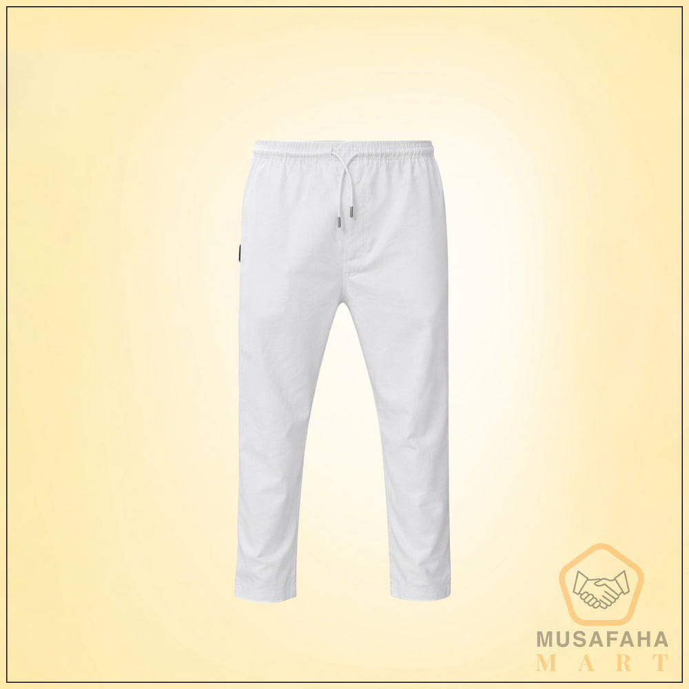White Color Cotton Pajama For Men